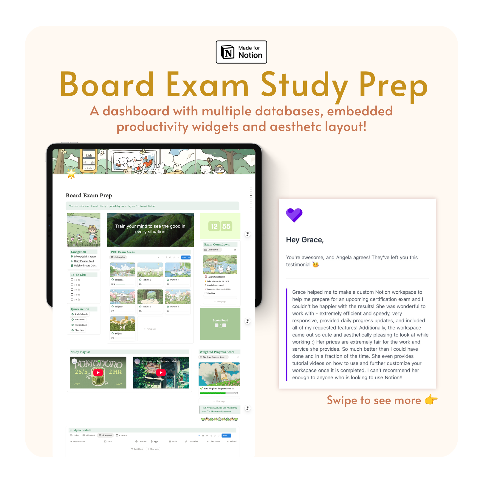 Home board exam notion dashboard