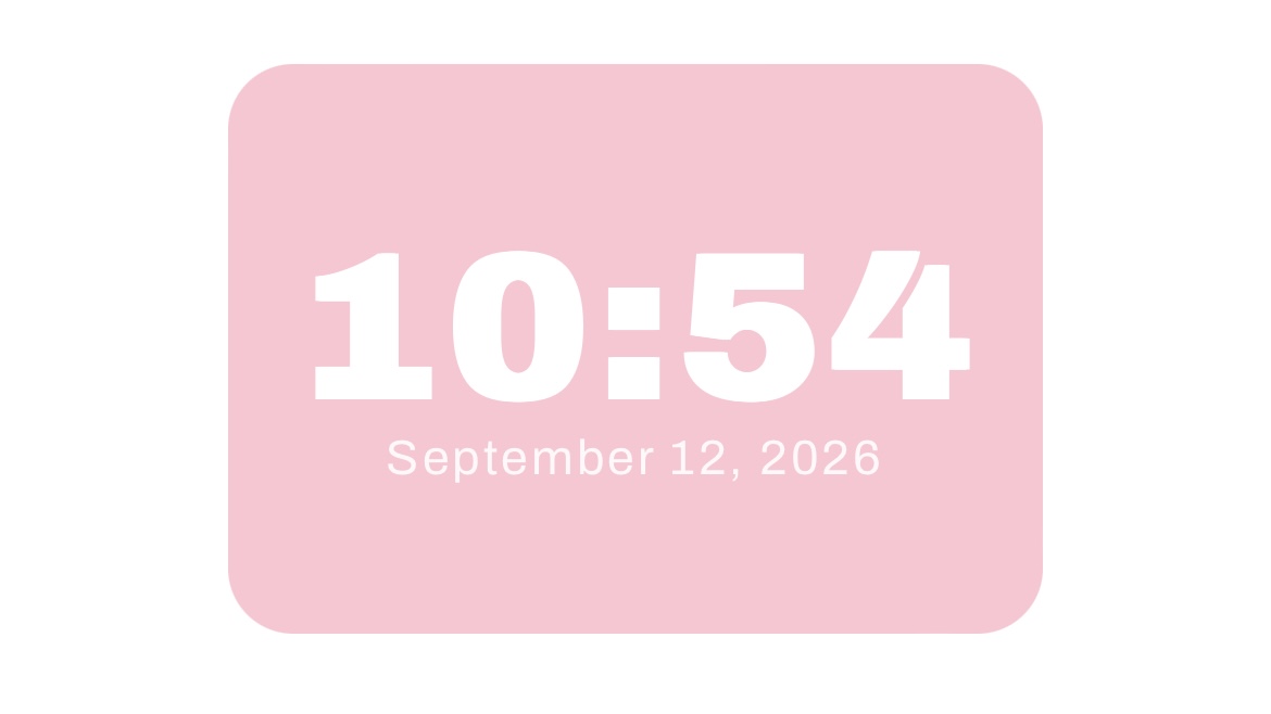 pink clock widget
