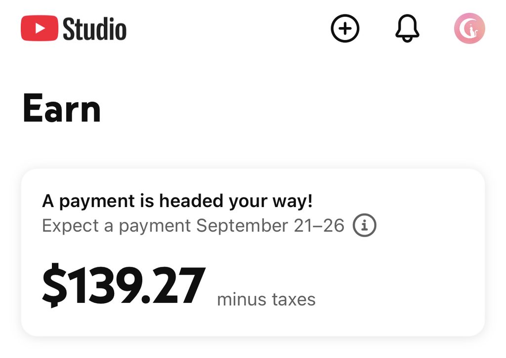 youtube income
